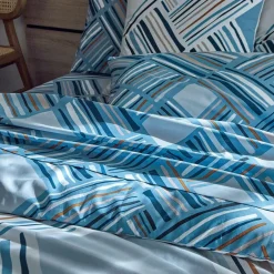 Drap plat LIVIO - Bleu grisé