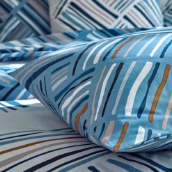 Drap plat LIVIO - Bleu grisé