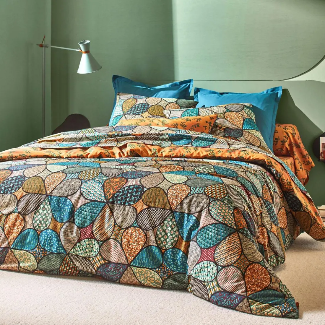 Drap plat motif vintage rétro DR MAGDA