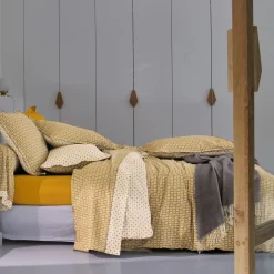 Drap plat percale DANDY Ocre