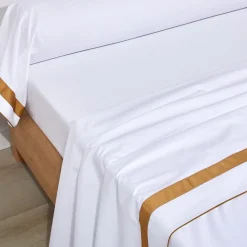 Drap plat percale de coton mercerisée EGERIE Ambre
