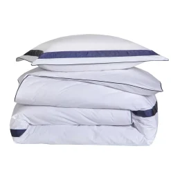 Drap plat percale de coton mercerisée EGERIE Bleu Corinthe