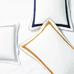 Drap plat percale de coton mercerisée EGERIE Bleu Corinthe
