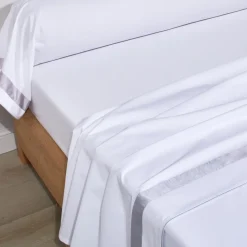 Drap plat percale de coton mercerisée EGERIE Métal
