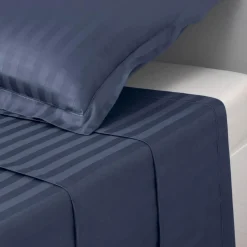 Drap plat satin de coton TERTIO® - bleu