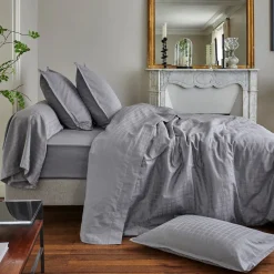 Drap plat satin jacquard carreaux PALACE Ardoise