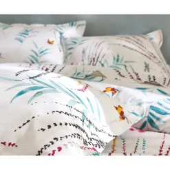 Drap plat TEMPS LIBRE blanc en coton