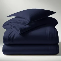 Drap plat uni polycoton TERTIO® - Bleu Indigo