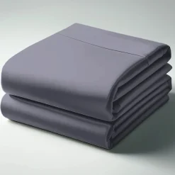 Drap plat uni Satin de coton TERTIO® - Gris anthracite foncé