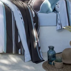 Drap rayures fantaisie - bleu