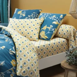 Drap-housse coton ADÉLIE - bleu