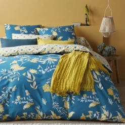 Drap-housse coton ADÉLIE - bleu