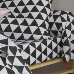 Drap-housse coton LORENZ - noir/blanc