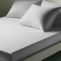 Drap-housse coton TERTIO® - Bleu Glacier