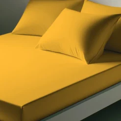 Drap-housse coton TERTIO® - Curry