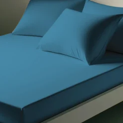 Drap-housse coton TERTIO® - Bleu Canard