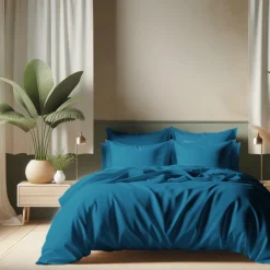 Drap-housse coton TERTIO® - Bleu Canard
