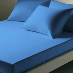 Drap-housse coton TERTIO® - Bleu Azur