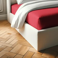 Drap-housse coton TERTIO® - Rouge Carmin
