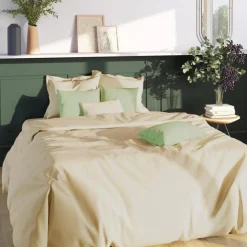 Drap-housse grand bonnet coton TERTIO® - Beige Ficelle