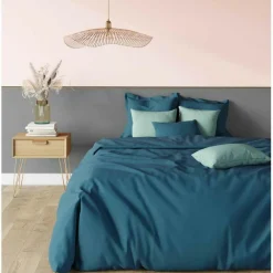 Drap-housse grand bonnet polycoton TERTIO® - Bleu Canard