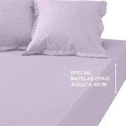 Drap-housse grand bonnet XL Coton TERTIO® - Lila