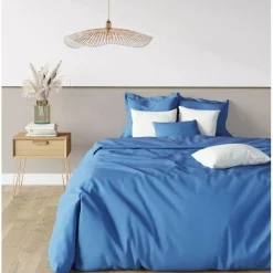 Drap-housse grand bonnet XL Coton TERTIO® - Bleu Azur