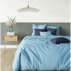 Drap-housse grand bonnet XL polycoton TERTIO® - Bleu Lagon