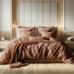 Drap-housse grand bonnet XL gaze de Coton TERTIO® - Rouille