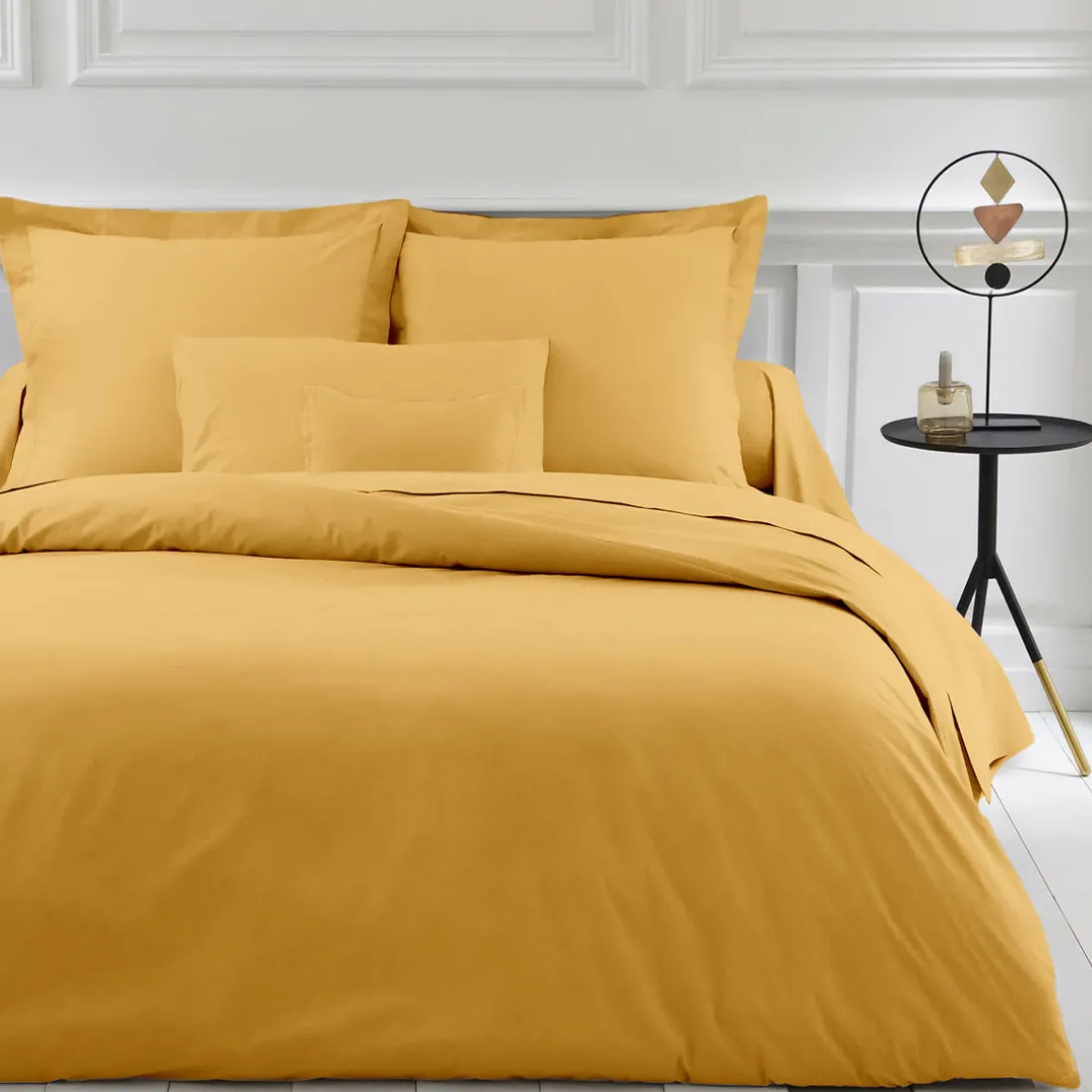Drap-housse polycoton TERTIO® - Jaune Moutarde