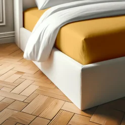Drap-housse polycoton TERTIO® - Jaune Moutarde