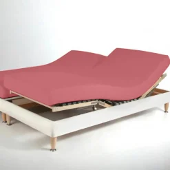 Drap-housse sommier articulé coton TERTIO® - Vieux Rose