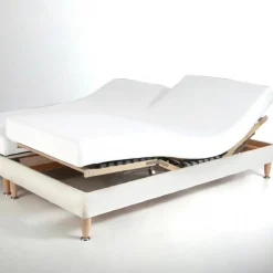 Drap-housse sommier articulé coton TERTIO® -Blanc