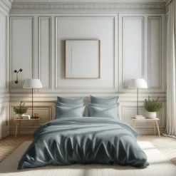 Drap-housse sommier articulé Percale De Coton TERTIO® - Gris Perle