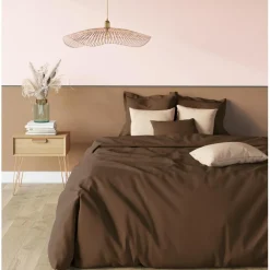 Drap-housse sommier articulé coton TERTIO® - Chocolat