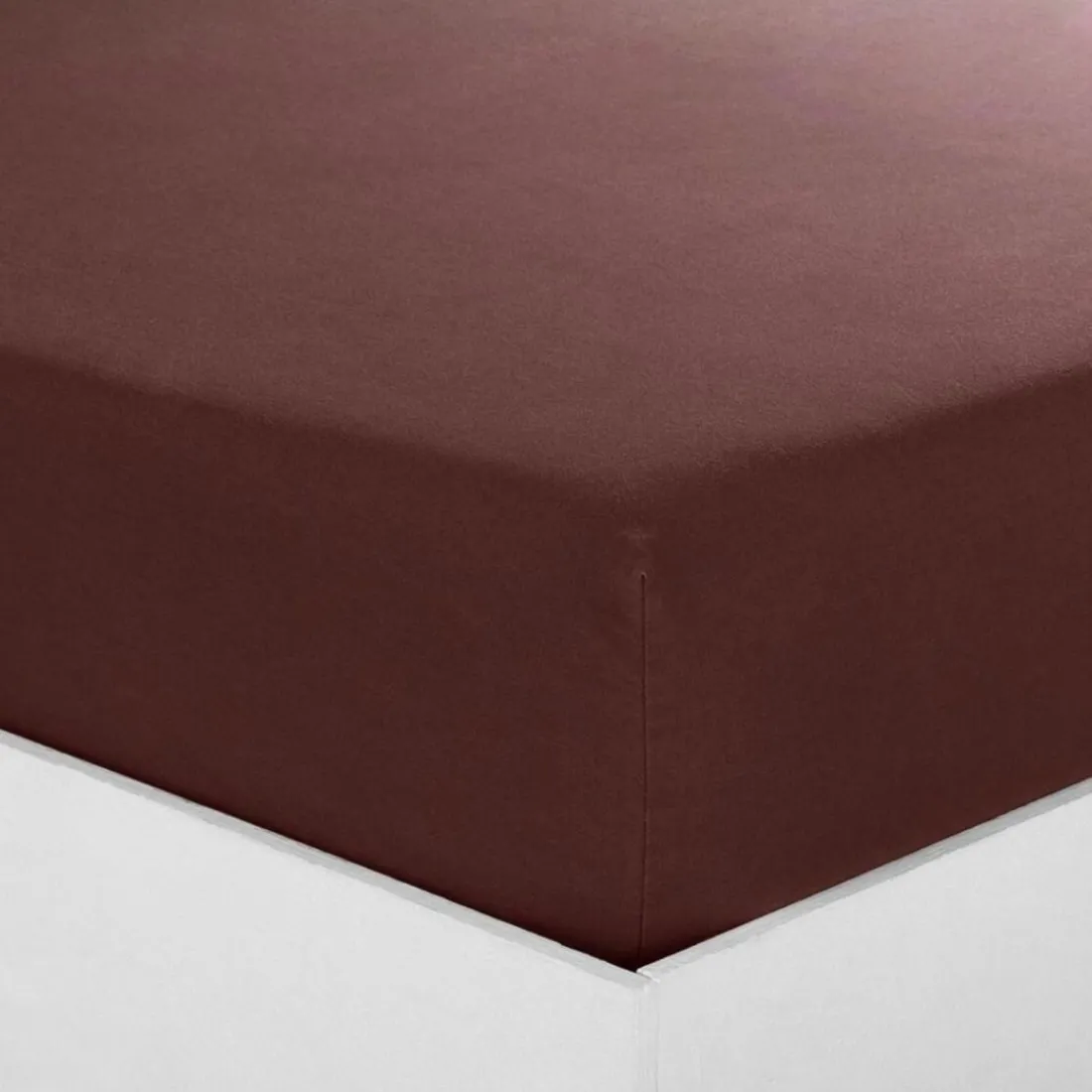 Drap-housse sommier articulé coton TERTIO® - Chocolat
