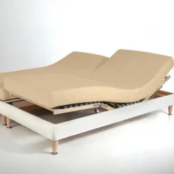 Drap-housse sommier articulé coton TERTIO® - Écru
