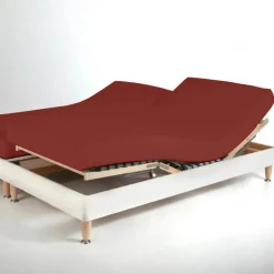 Drap-housse sommier articulé coton TERTIO® - Terracotta