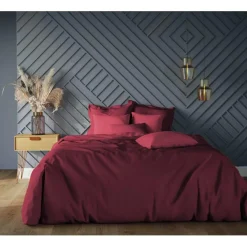 Drap-housse sommier articulé coton TERTIO® - Grenat