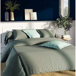 Drap-housse sommier articulé coton TERTIO® - Lichen