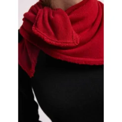 Echarpe carree franges unisexe IRMA en cachemire bordeau bordeaux