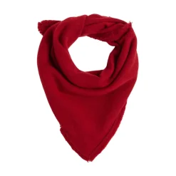 Echarpe carree franges unisexe IRMA en cachemire bordeau bordeaux
