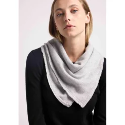Echarpe carree franges unisexe IRMA en cachemire gris