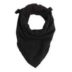 Echarpe carree franges unisexe IRMA en cachemire noir