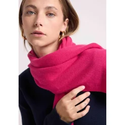 Echarpe etole unisexe en cachemire fuchsia