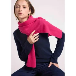Echarpe etole unisexe en cachemire fuchsia