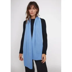 Echarpe etole unisexe en cachemire bleu ciel