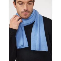Echarpe etole unisexe en cachemire bleu ciel