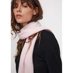 Echarpe etole unisexe en cachemire rose perle