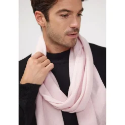 Echarpe etole unisexe en cachemire rose perle
